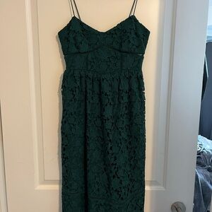 Club Monaco Teal Lace Midi Dress